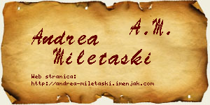 Andrea Miletaški vizit kartica